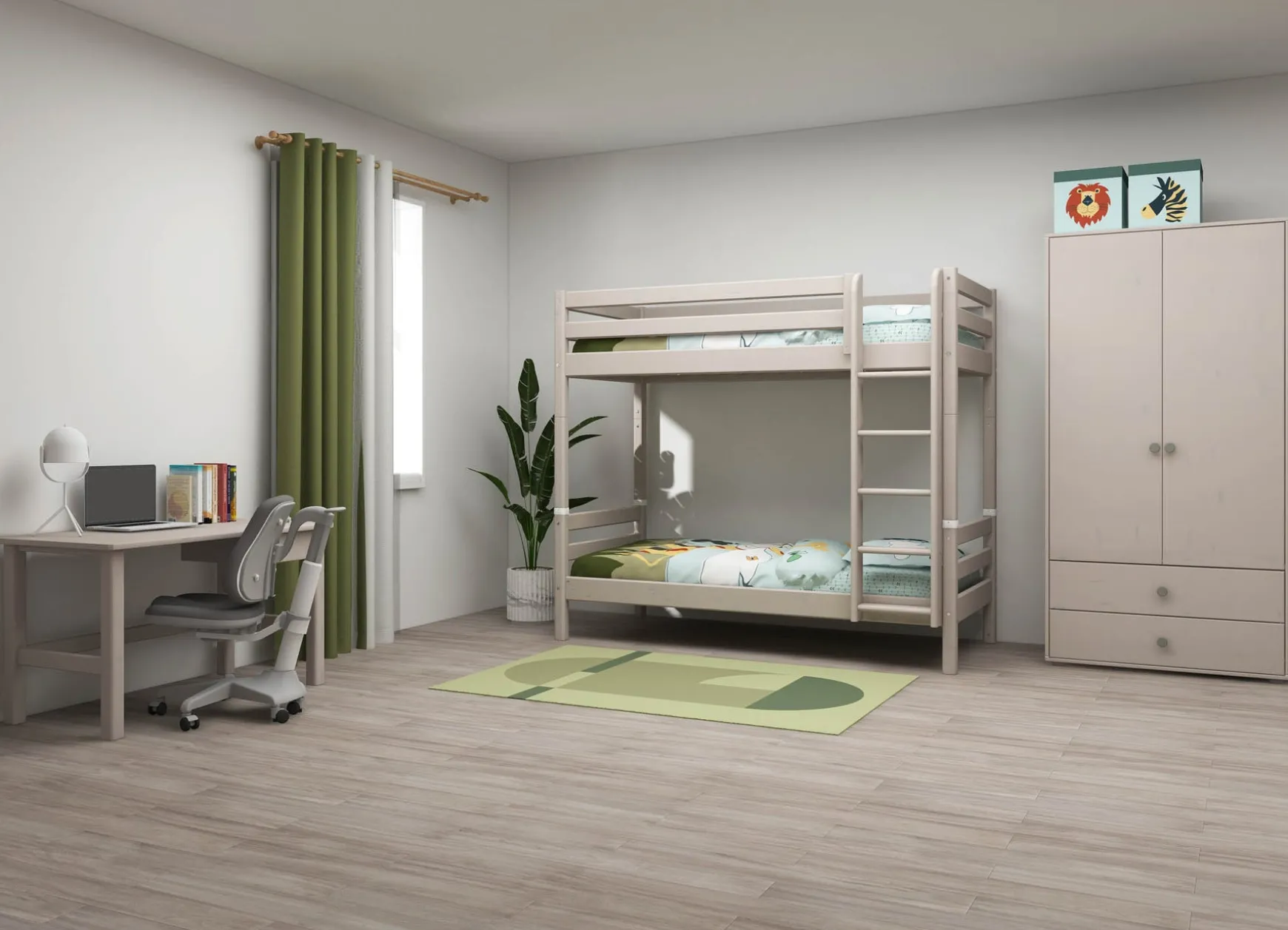 FLEXA Bunk Beds*Bunk bed w. extra height and straight ladder
