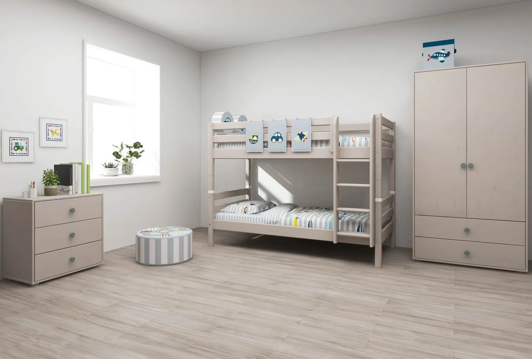 FLEXA Bunk Beds*Bunk bed with straight ladder