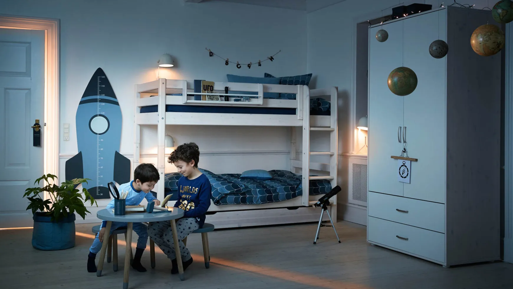 FLEXA Beds With Drawers|Bunk Beds*Bunk bed with straight ladder
