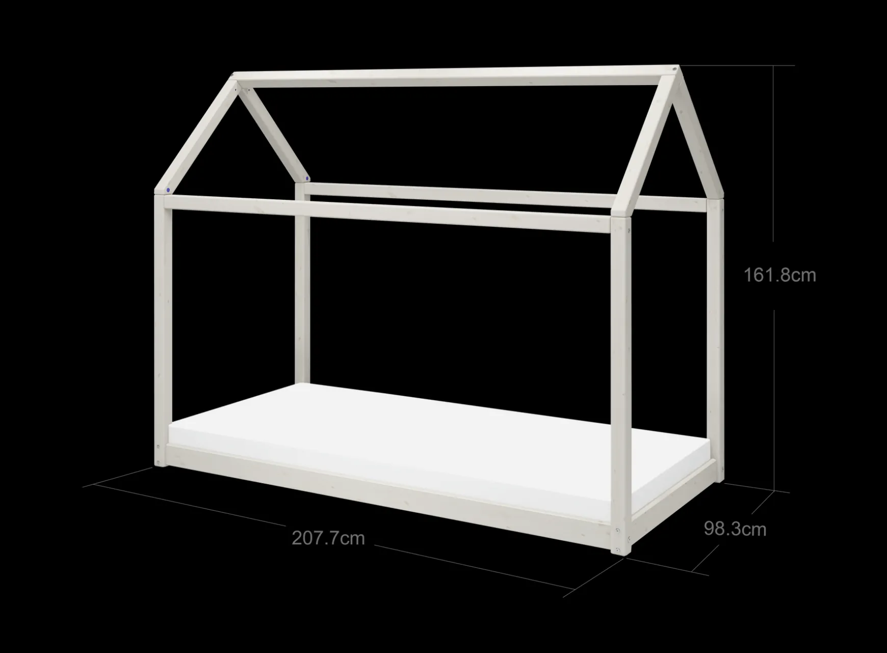FLEXA House Beds|Single Beds*COTTAGE Single bed, White Washed Pine, 90x200 cm