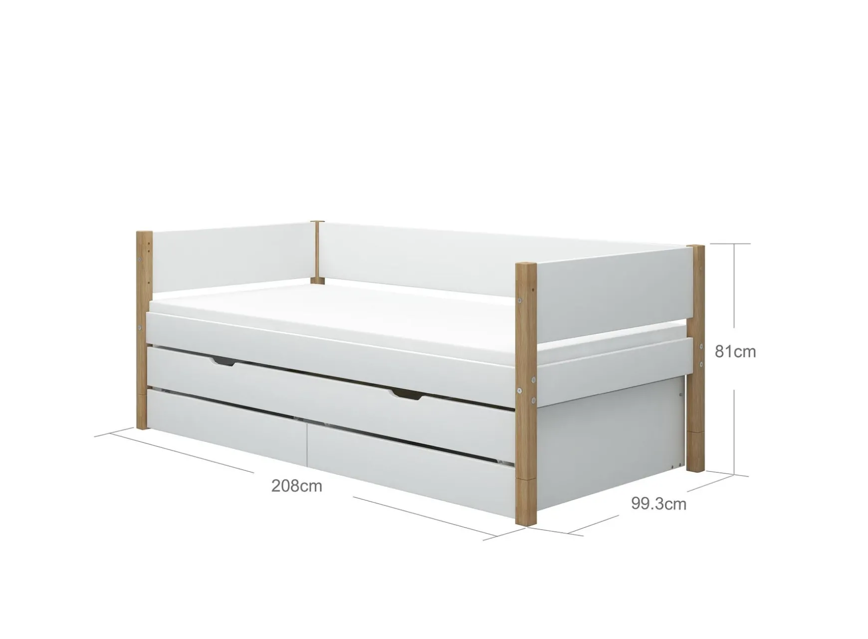 FLEXA Beds With Pull-Out Bed|Beds With Drawers*Daybed with guest bed and 2 drawers