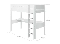 FLEXA Beds With Desk|High Beds*High bed w. straight ladder and desk