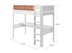 FLEXA Beds With Desk|High Beds*High bed w. straight ladder and desk