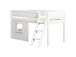 FLEXA House Beds|Mid High Beds*Mid-high bed, sl. ladder & Treehouse Bed Fronts, frame