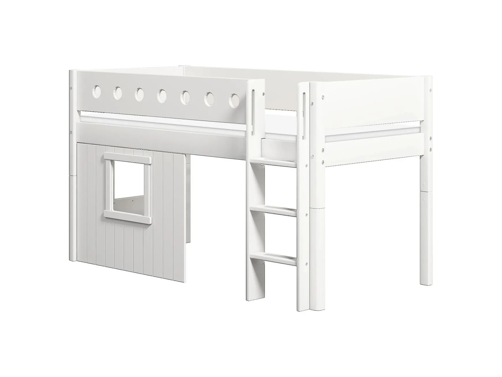 FLEXA House Beds|Mid High Beds*Mid-high bed, str. ladder & Treehouse Bed Fronts, frame