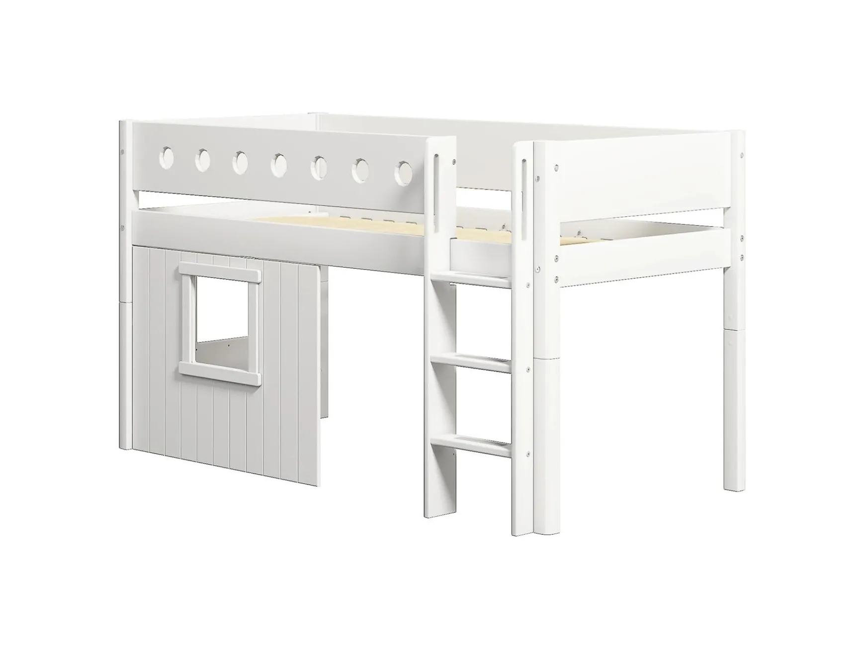 FLEXA House Beds|Mid High Beds*Mid-high bed, str. ladder & Treehouse Bed Fronts, frame