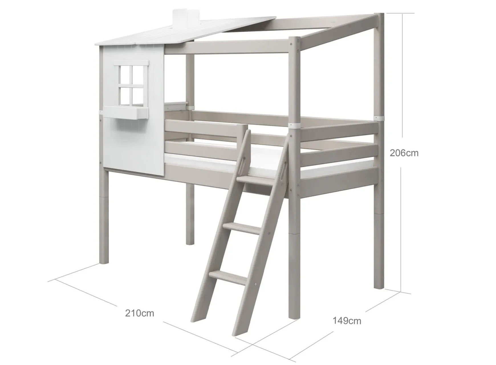 FLEXA House Beds|Mid High Beds*Mid-high bed w. 1/2 Classic House