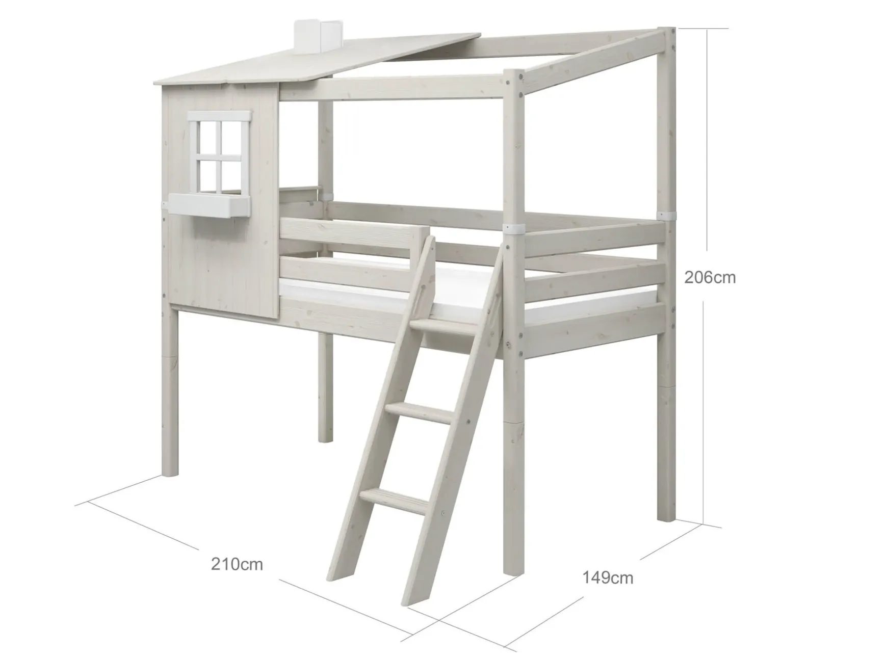 FLEXA House Beds|Mid High Beds*Mid-high bed w. 1/2 Classic House