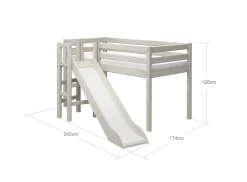 FLEXA Beds With Slide|Mid High Beds*Mid-high bed w. platform and slide