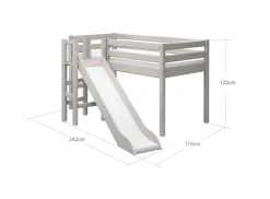 FLEXA Beds With Slide|Mid High Beds*Mid-high bed w. platform and slide