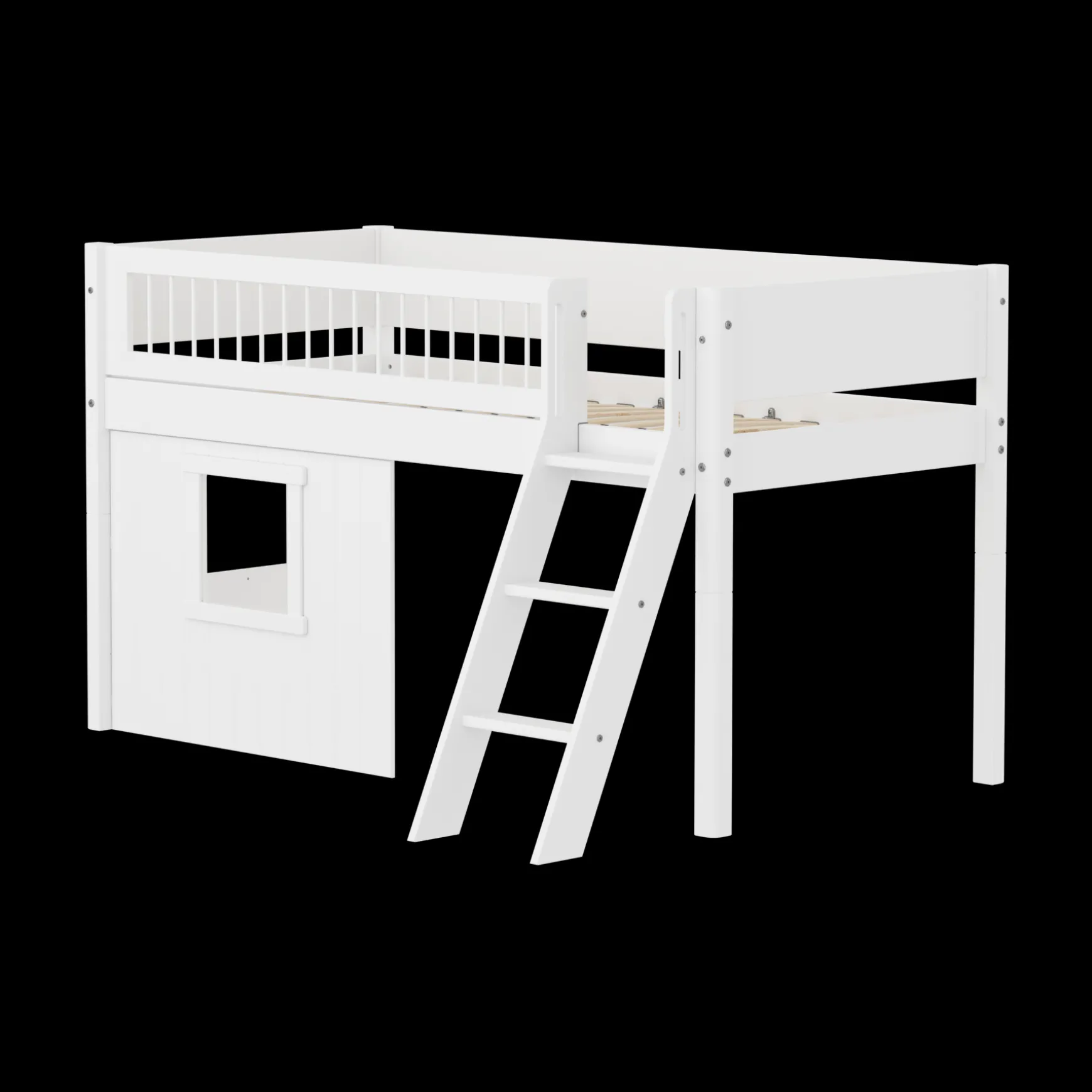 FLEXA Mid High Beds*Mid-high bed w. sl. ladder & Treehouse Bed Fronts