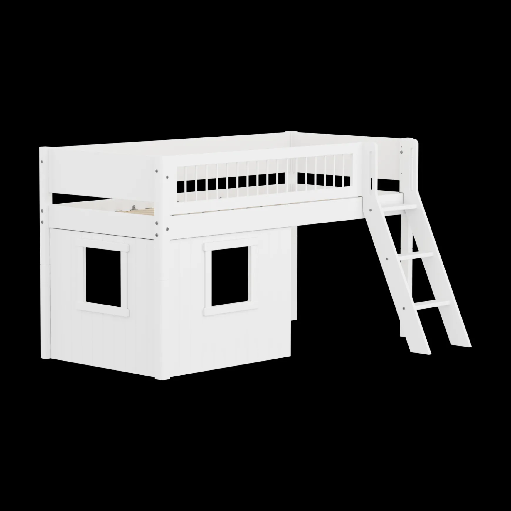FLEXA Mid High Beds*Mid-high bed w. sl. ladder & Treehouse Bed Fronts
