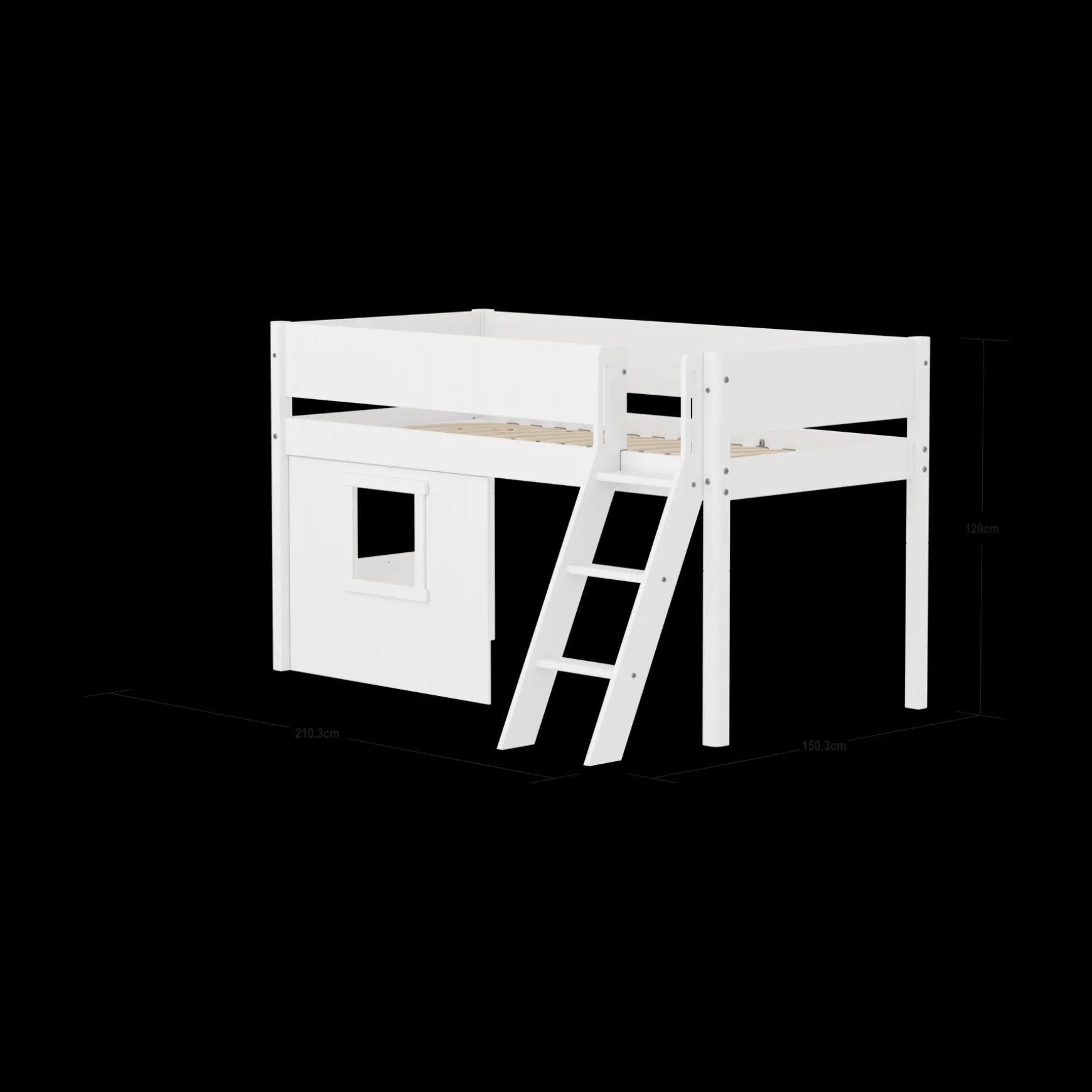 FLEXA Mid High Beds*Mid-high bed w. sl. ladder & Treehouse Bed Fronts