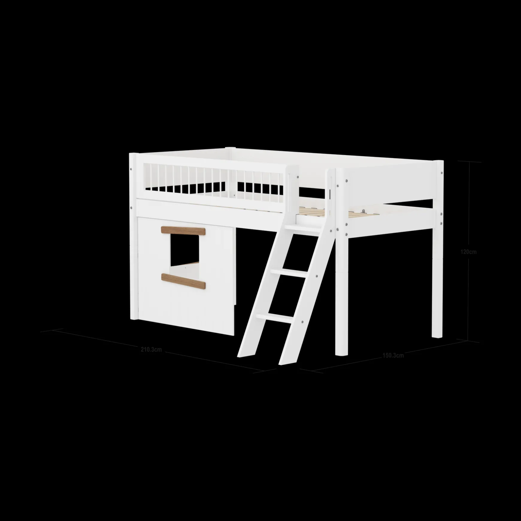 FLEXA Mid High Beds*Mid-high bed w. sl. ladder & Treehouse Bed Fronts