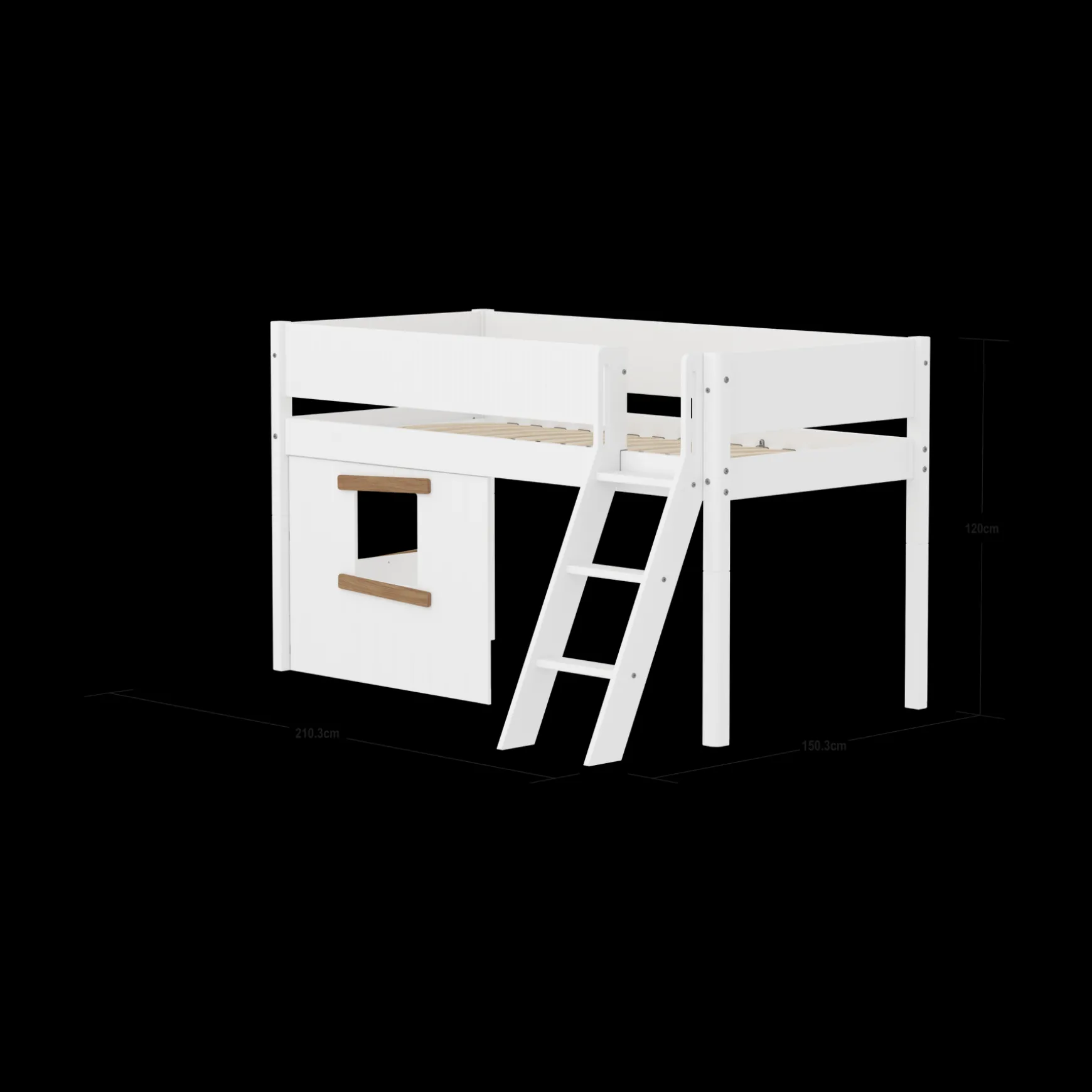 FLEXA Mid High Beds*Mid-high bed w. sl. ladder & Treehouse Bed Fronts