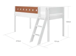 FLEXA Mid High Beds*Mid-high bed w. slanting ladder
