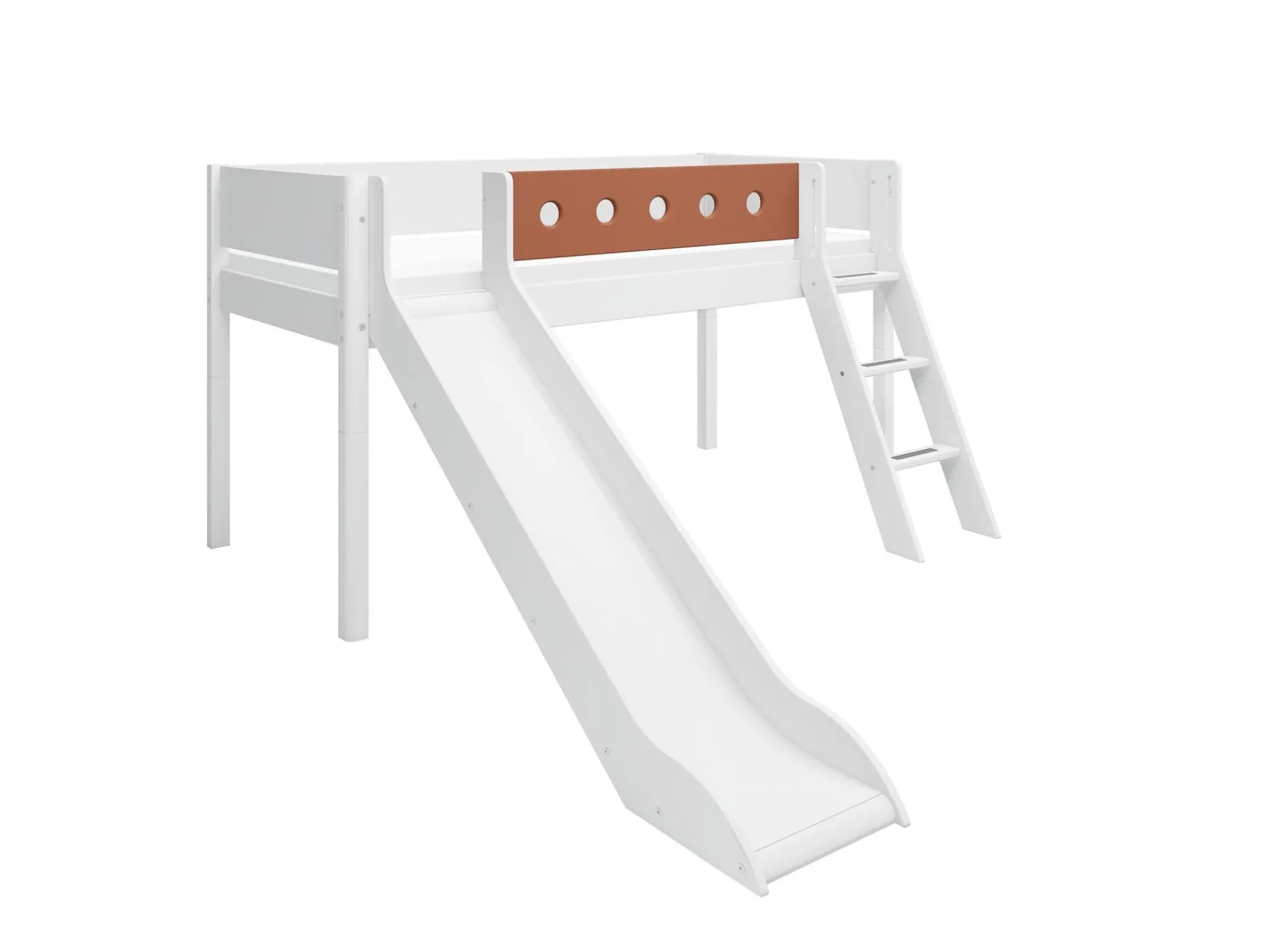 FLEXA Mid High Beds|Beds With Slide*Mid-high bed w. slanting ladder and slide