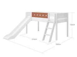 FLEXA Mid High Beds|Beds With Slide*Mid-high bed w. slanting ladder and slide