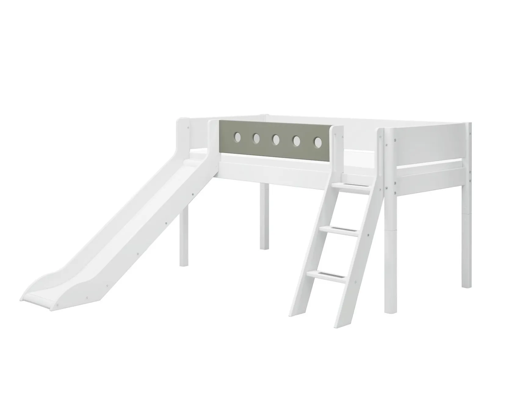 FLEXA Beds With Slide|Mid High Beds*Mid-high bed w. slanting ladder and slide