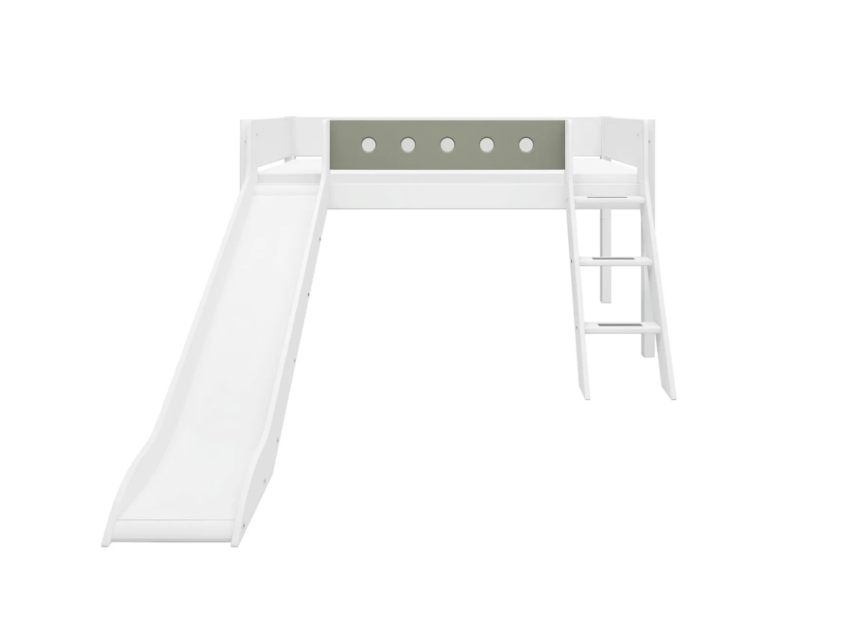 FLEXA Beds With Slide|Mid High Beds*Mid-high bed w. slanting ladder and slide