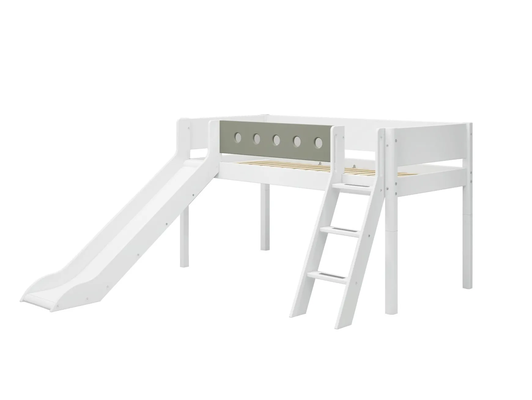 FLEXA Beds With Slide|Mid High Beds*Mid-high bed w. slanting ladder and slide