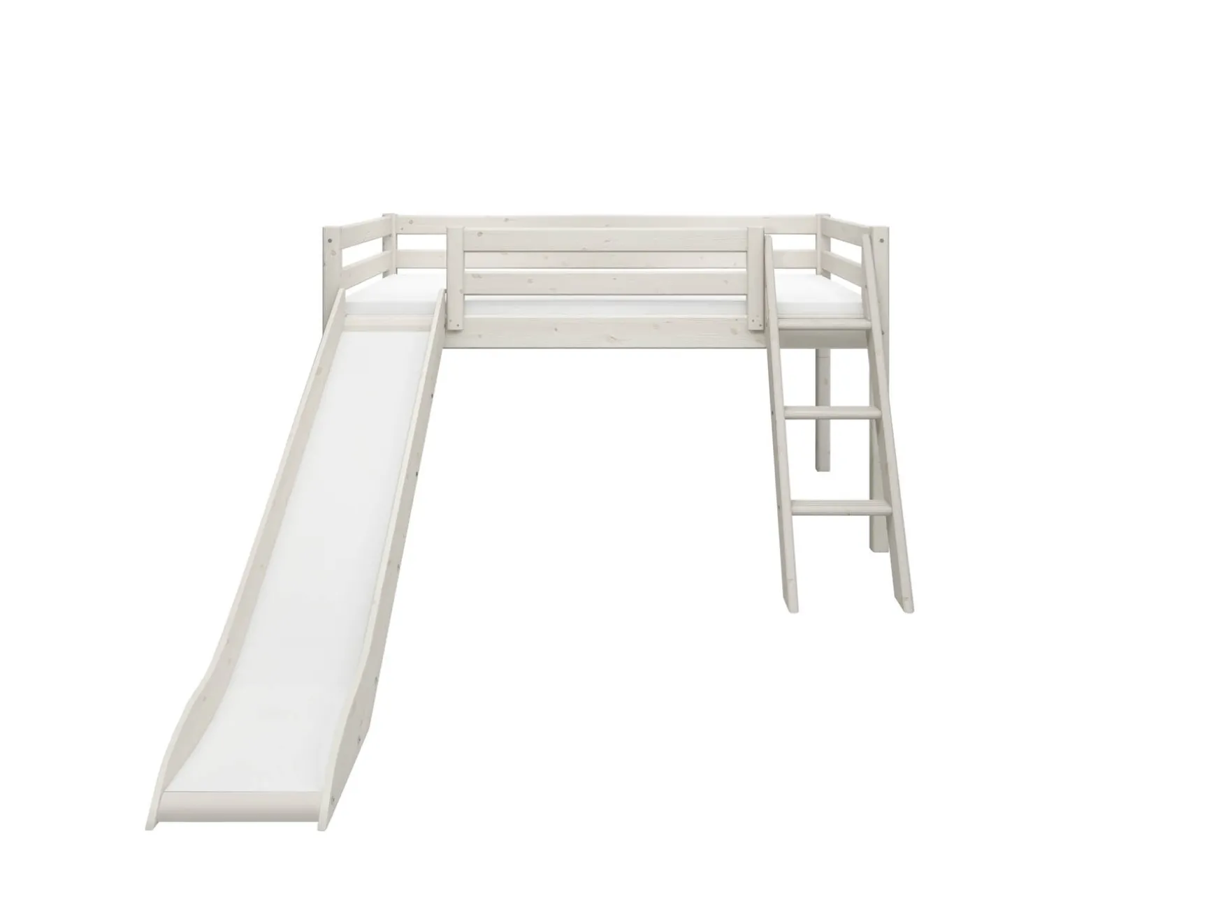 FLEXA Beds With Slide|Mid High Beds*Mid-high bed w. slanting ladder and slide