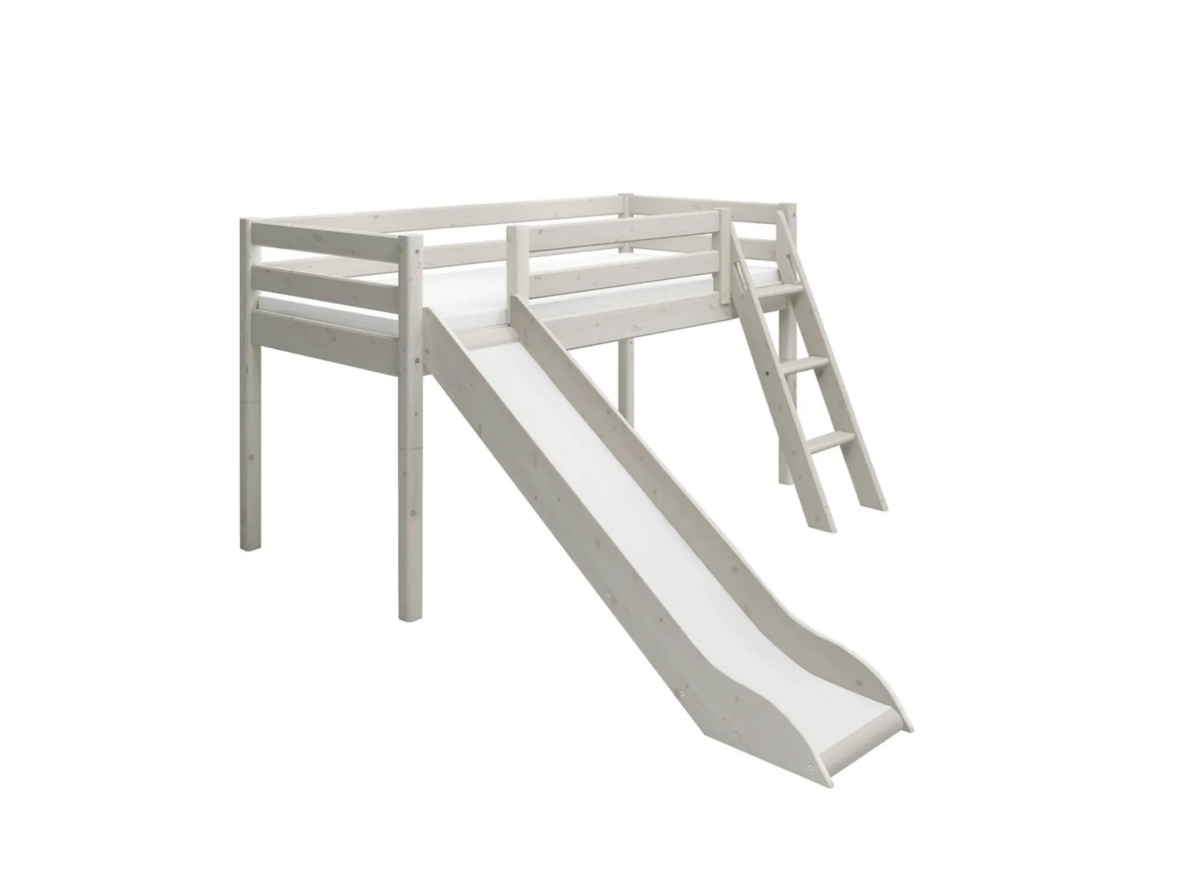 FLEXA Beds With Slide|Mid High Beds*Mid-high bed w. slanting ladder and slide