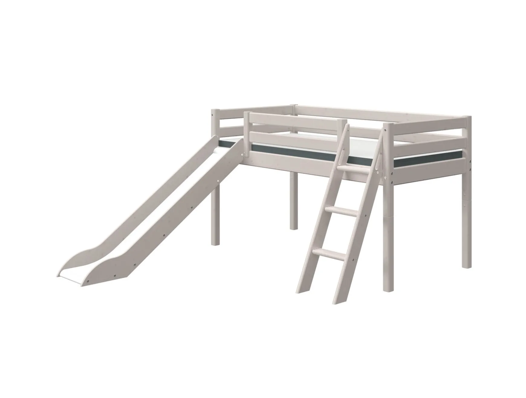 FLEXA Beds With Slide|Mid High Beds*Mid-high bed w. slanting ladder and slide