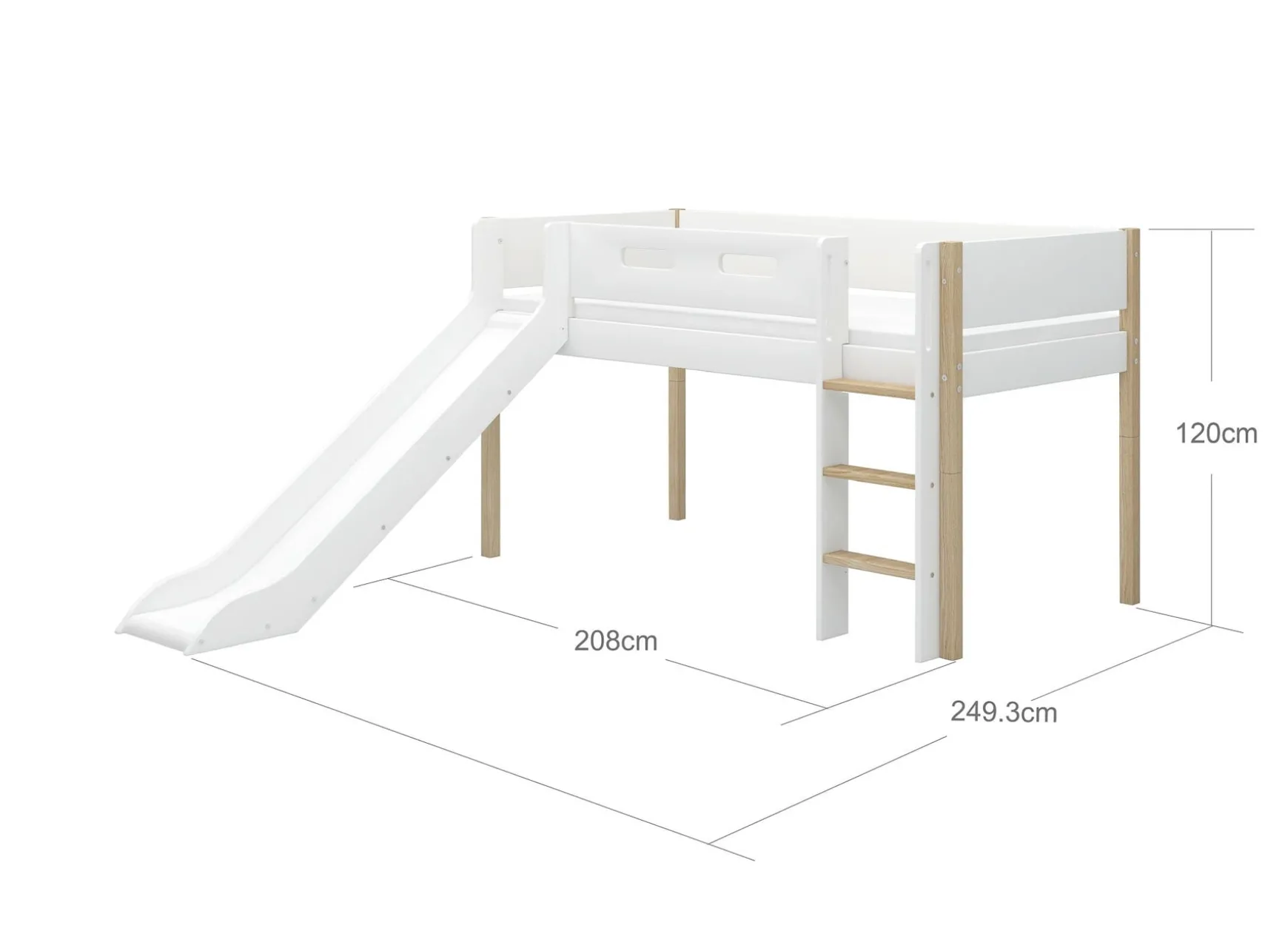 FLEXA Beds With Slide|Mid High Beds*Mid-high bed w. slide