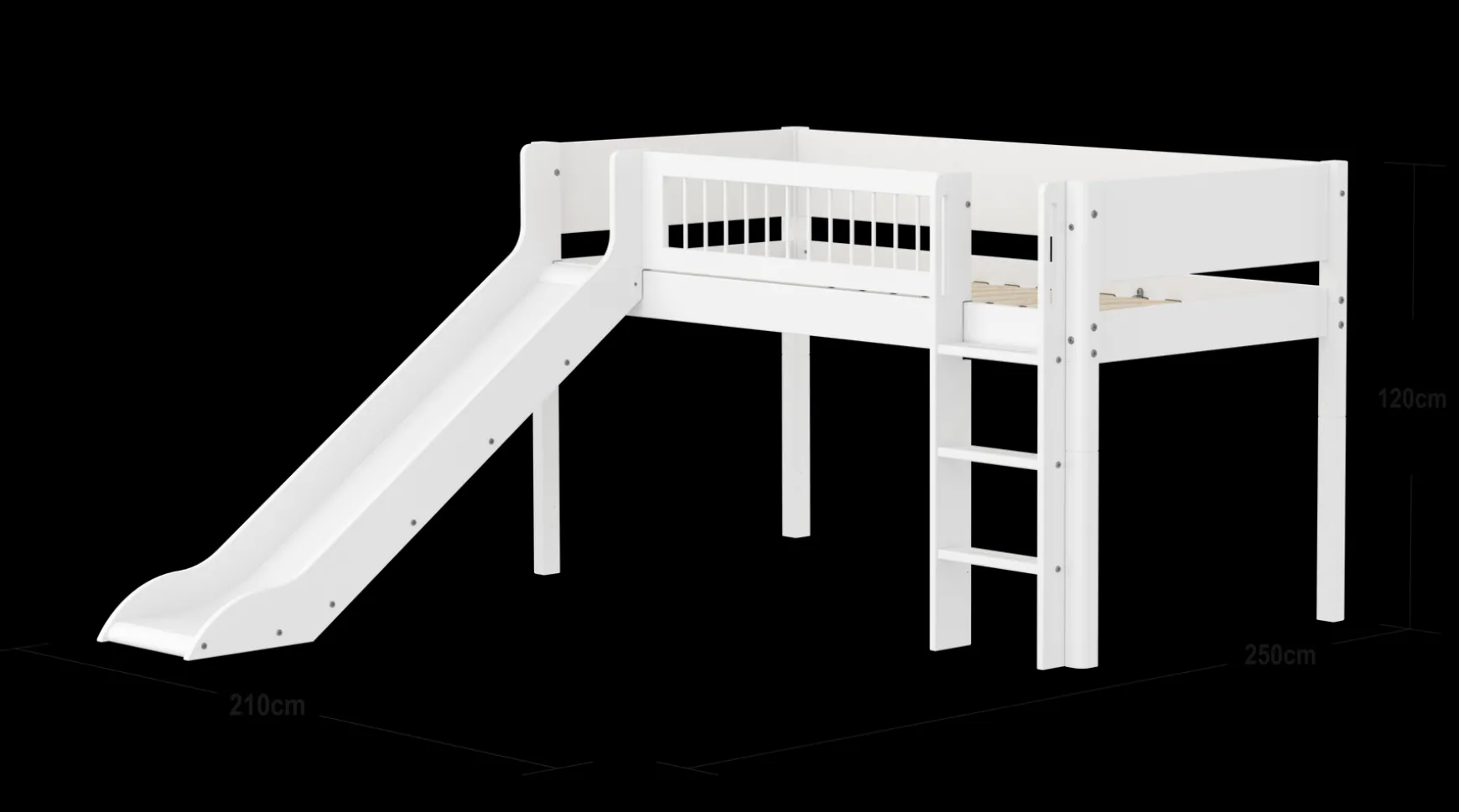 FLEXA Mid High Beds*Mid-high bed w. straight ladder and slide