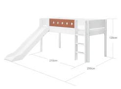 FLEXA Beds With Slide|Mid High Beds*Mid-high bed w. straight ladder and slide