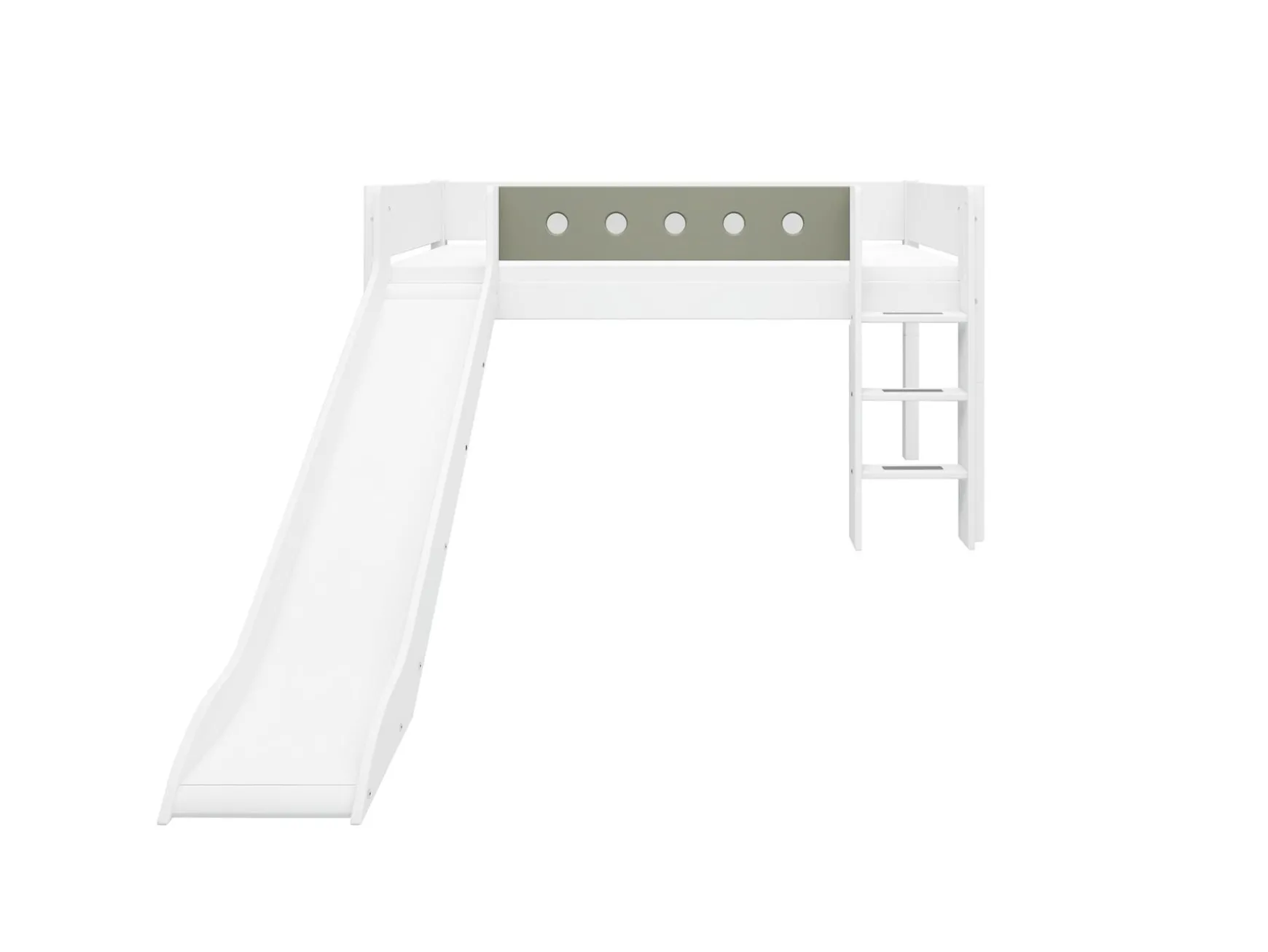 FLEXA Beds With Slide|Mid High Beds*Mid-high bed w. straight ladder and slide
