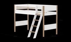 FLEXA Mid High Beds*Semi-high bed w. slanting ladder