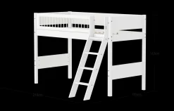 FLEXA Mid High Beds*Semi-high bed w. slanting ladder