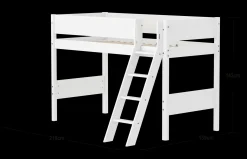 FLEXA Mid High Beds*Semi-high bed w. slanting ladder