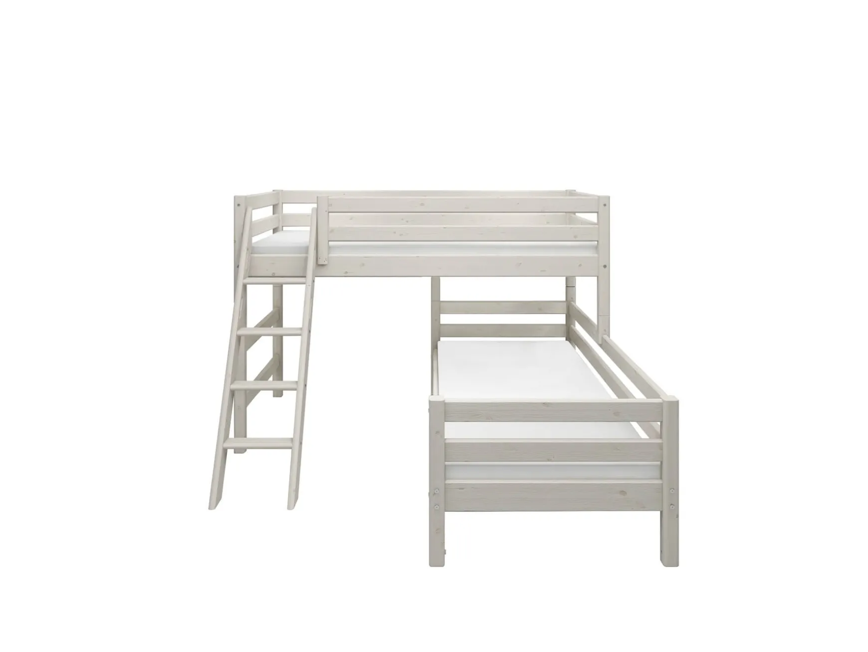 FLEXA Bunk Beds|Mid High Beds*Semi-high bed w. slanting ladder