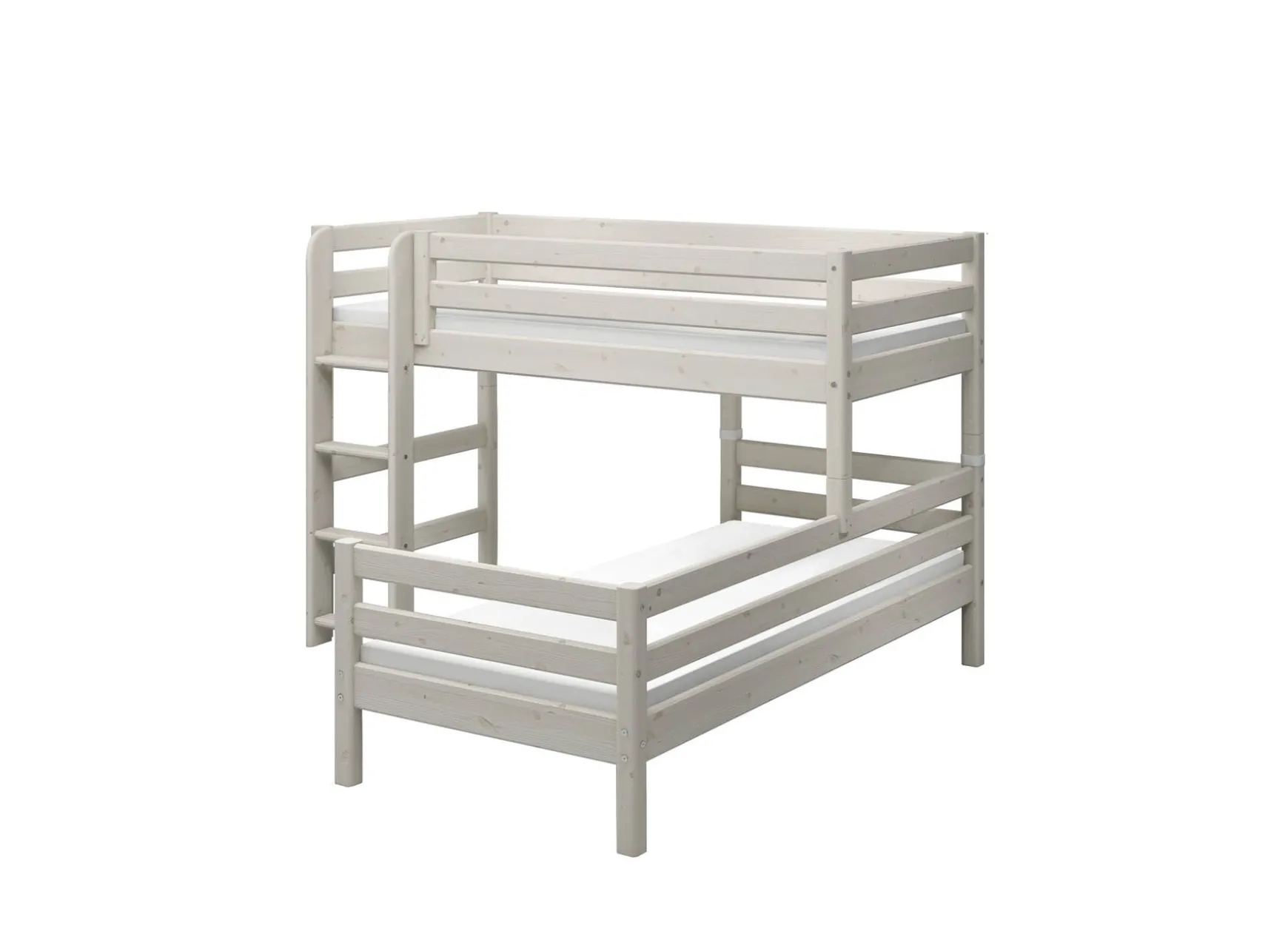 FLEXA Bunk Beds|Mid High Beds*Semi-high bed w. straight ladder