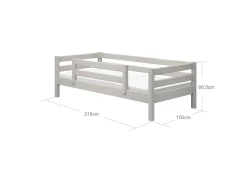 FLEXA Single Beds*Single bed w. centered safety rail