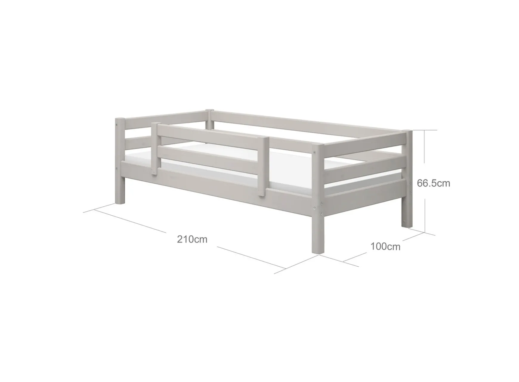 FLEXA Single Beds*Single bed w. centered safety rail