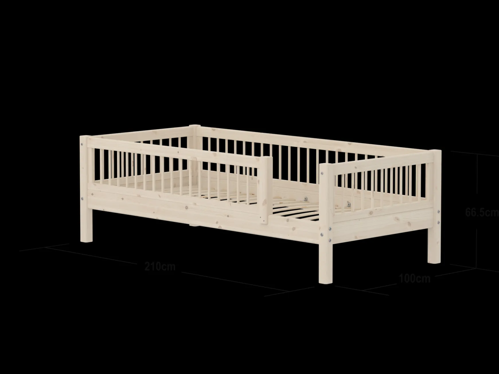 FLEXA Single Beds*Single bed with safety rail