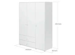 FLEXA Wardrobes*Wardrobe, 3 doors + 2 drawers
