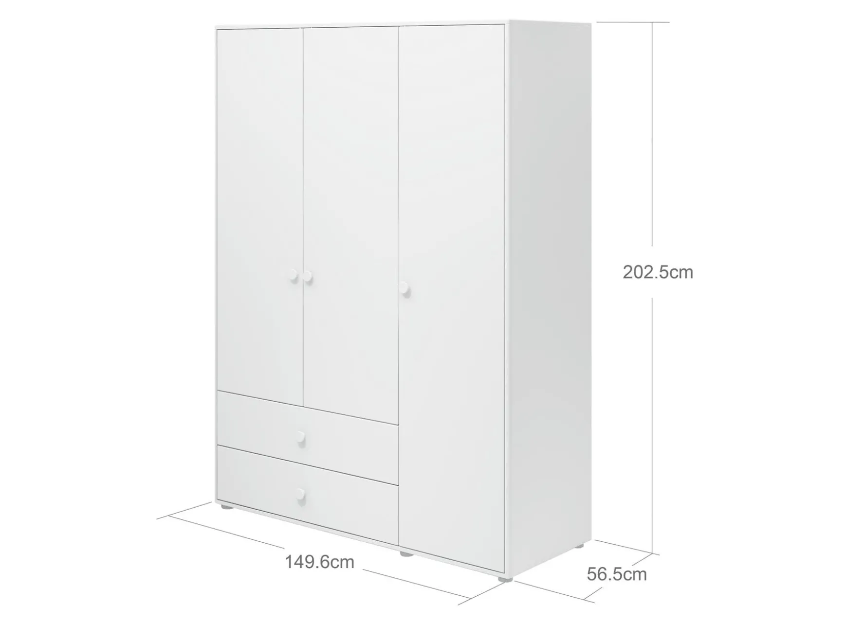 FLEXA Wardrobes*Wardrobe, 3 doors + 2 drawers