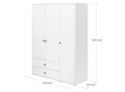 FLEXA Wardrobes*Wardrobe, 3 doors + 2 drawers