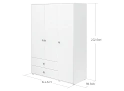 FLEXA Wardrobes*Wardrobe, 3 doors + 2 drawers