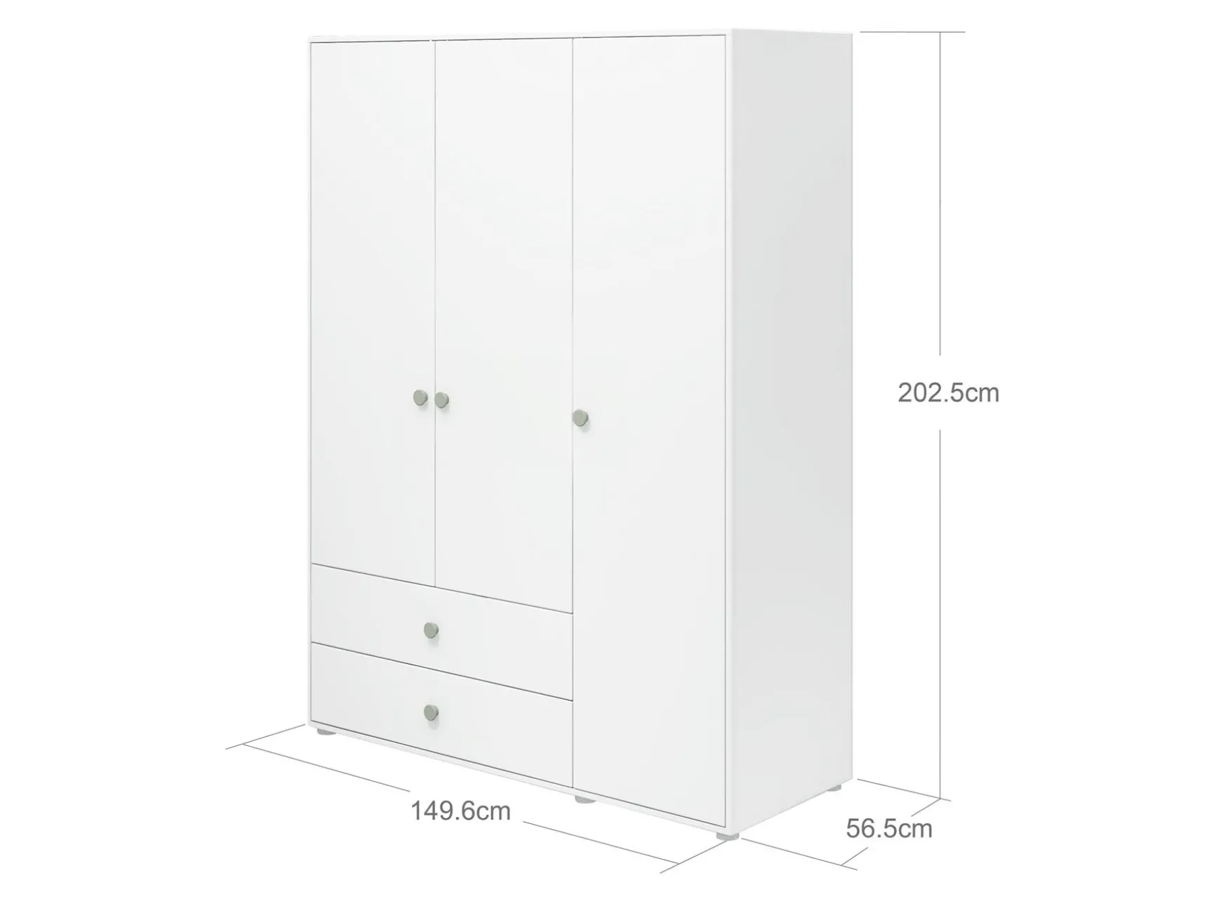 FLEXA Wardrobes*Wardrobe, 3 doors + 2 drawers