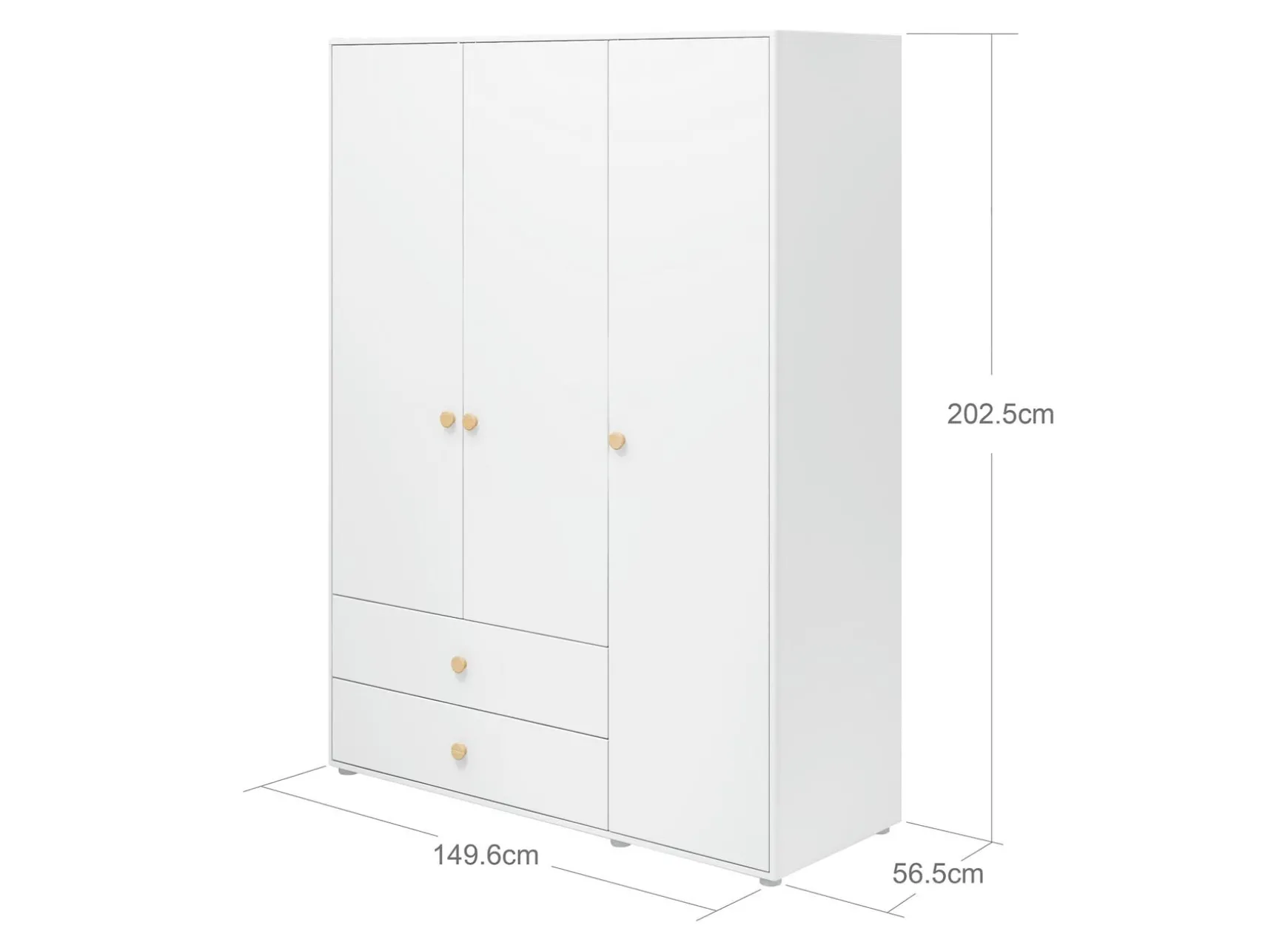 FLEXA Wardrobes*Wardrobe, 3 doors + 2 drawers